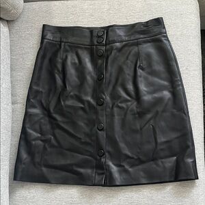 H&M Black Faux Leather Mini Skirt